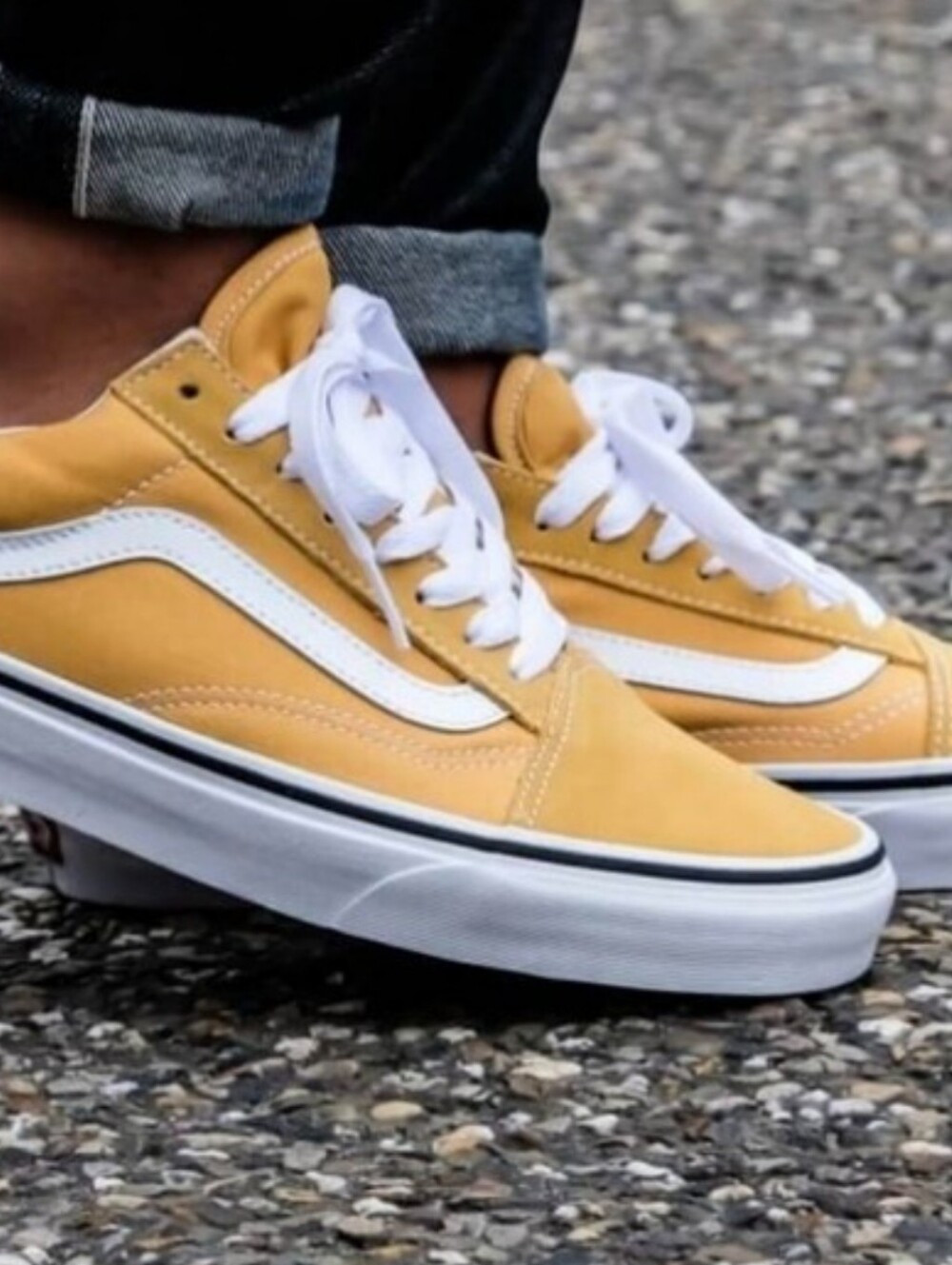 Vans Old Skool Yellow & White Low-Top Skate Sneakers